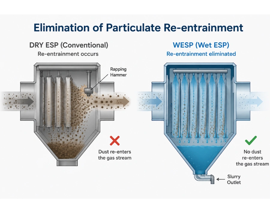 Elimination of Particulate Re-entrainment